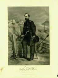 Print af general McPherson i uniform med et sværd